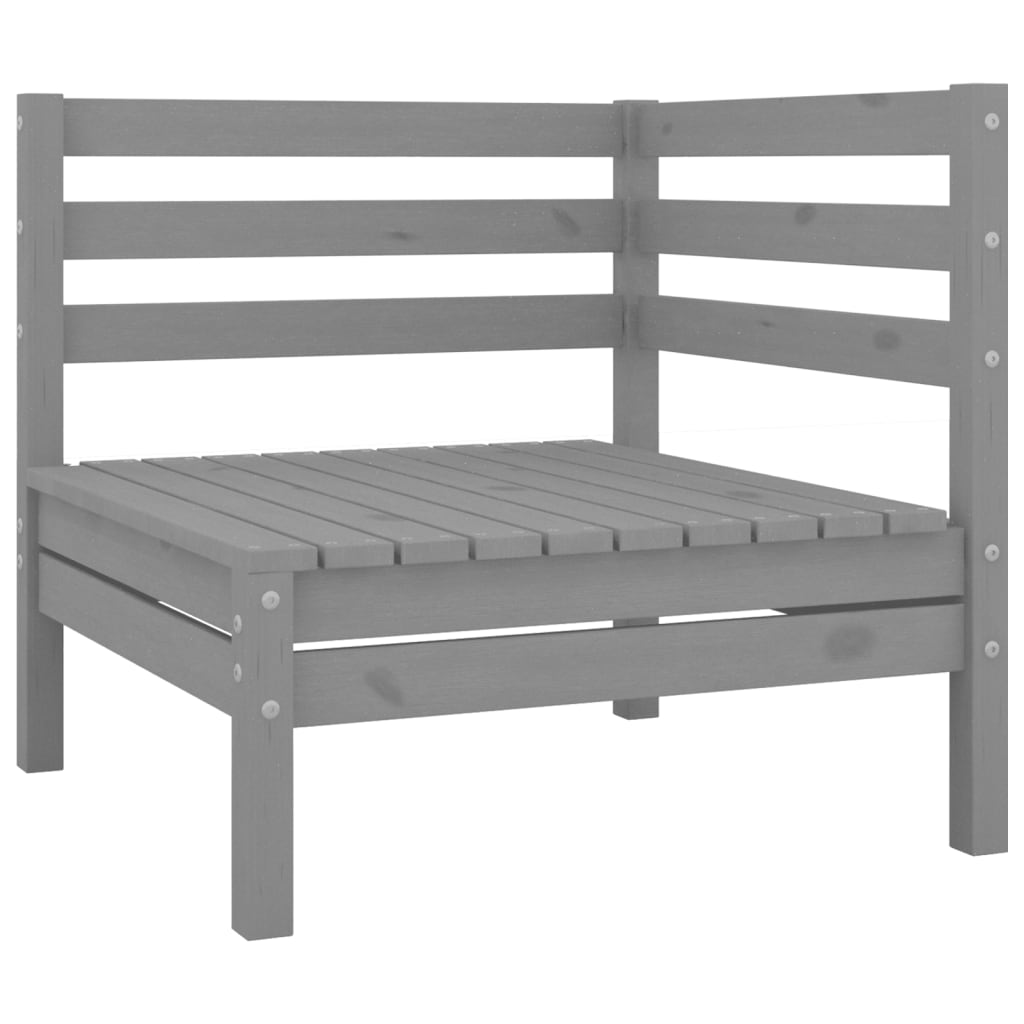 vidaXL Patio Corner Sofa Gray Solid Wood Pine