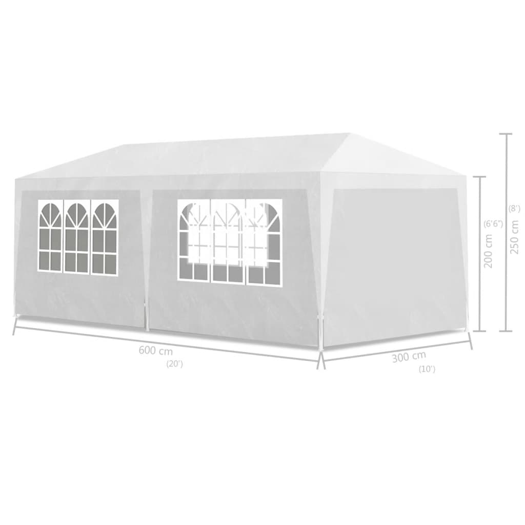 vidaXL Party Tent 10'x20' White