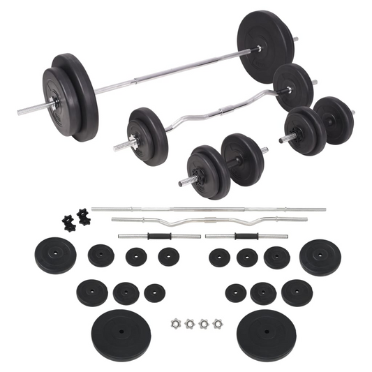 vidaXL Barbell and Dumbbell Set 198.4 lb