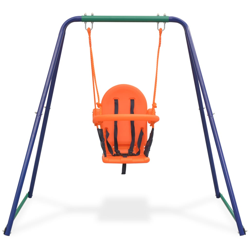 vidaXL 2-in-1 Single Swing and Toddler Swing Orange