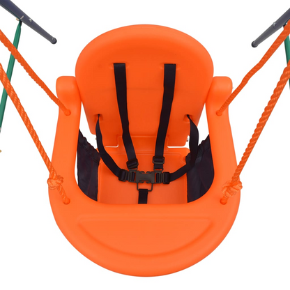 vidaXL 2-in-1 Single Swing and Toddler Swing Orange