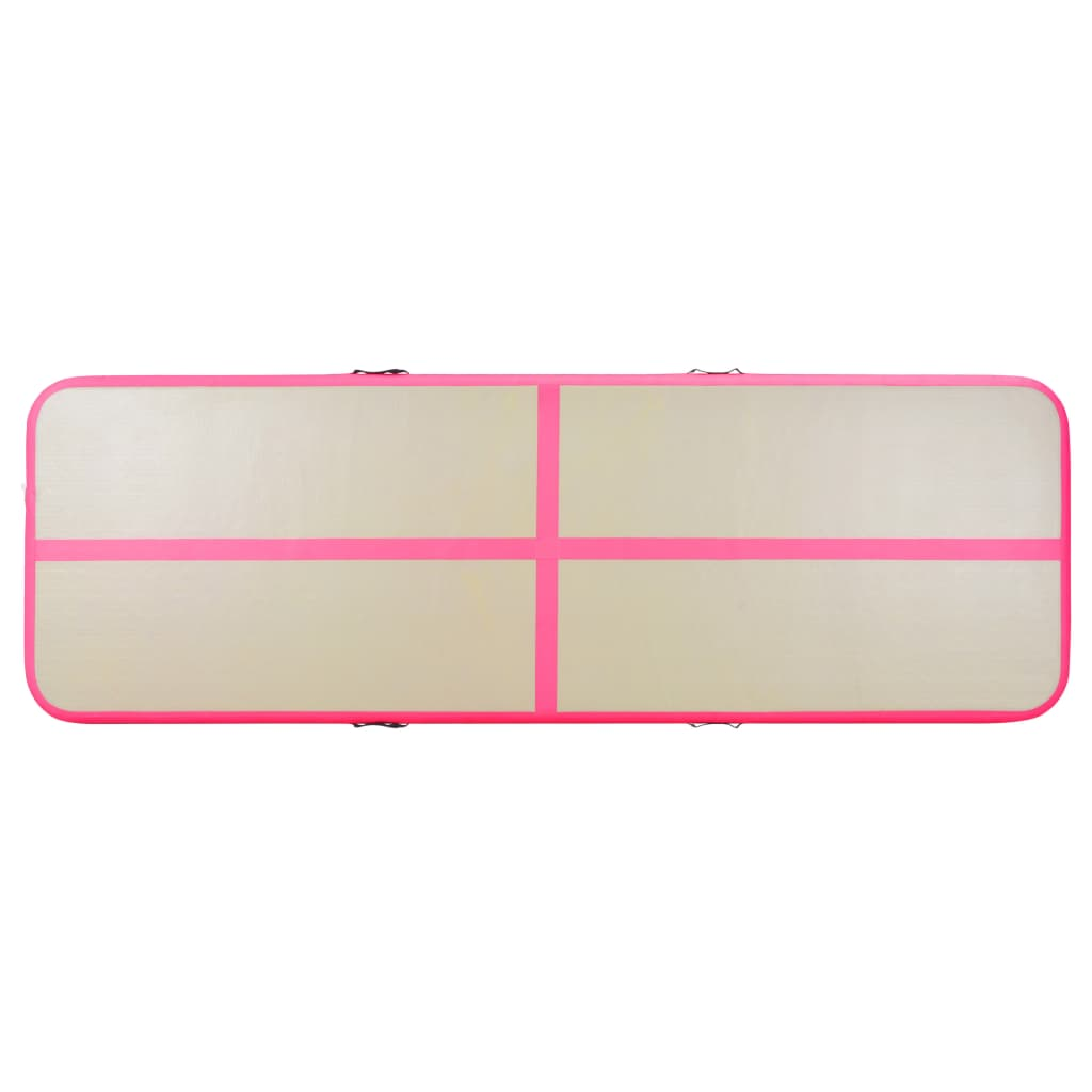 vidaXL Inflatable Gymnastics Mat with Pump 275.6"x39.4"x3.9" PVC Pink