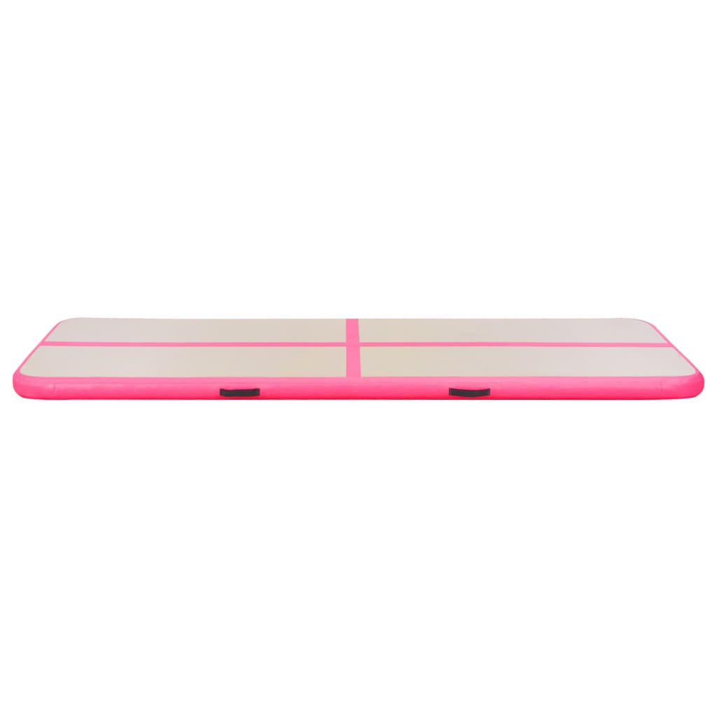 vidaXL Inflatable Gymnastics Mat with Pump 275.6"x39.4"x3.9" PVC Pink