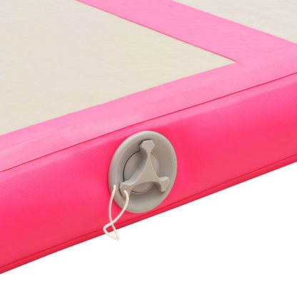 vidaXL Inflatable Gymnastics Mat with Pump 275.6"x39.4"x3.9" PVC Pink