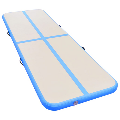 vidaXL Inflatable Gymnastics Mat with Pump 315"x39.4"x3.9" PVC Blue