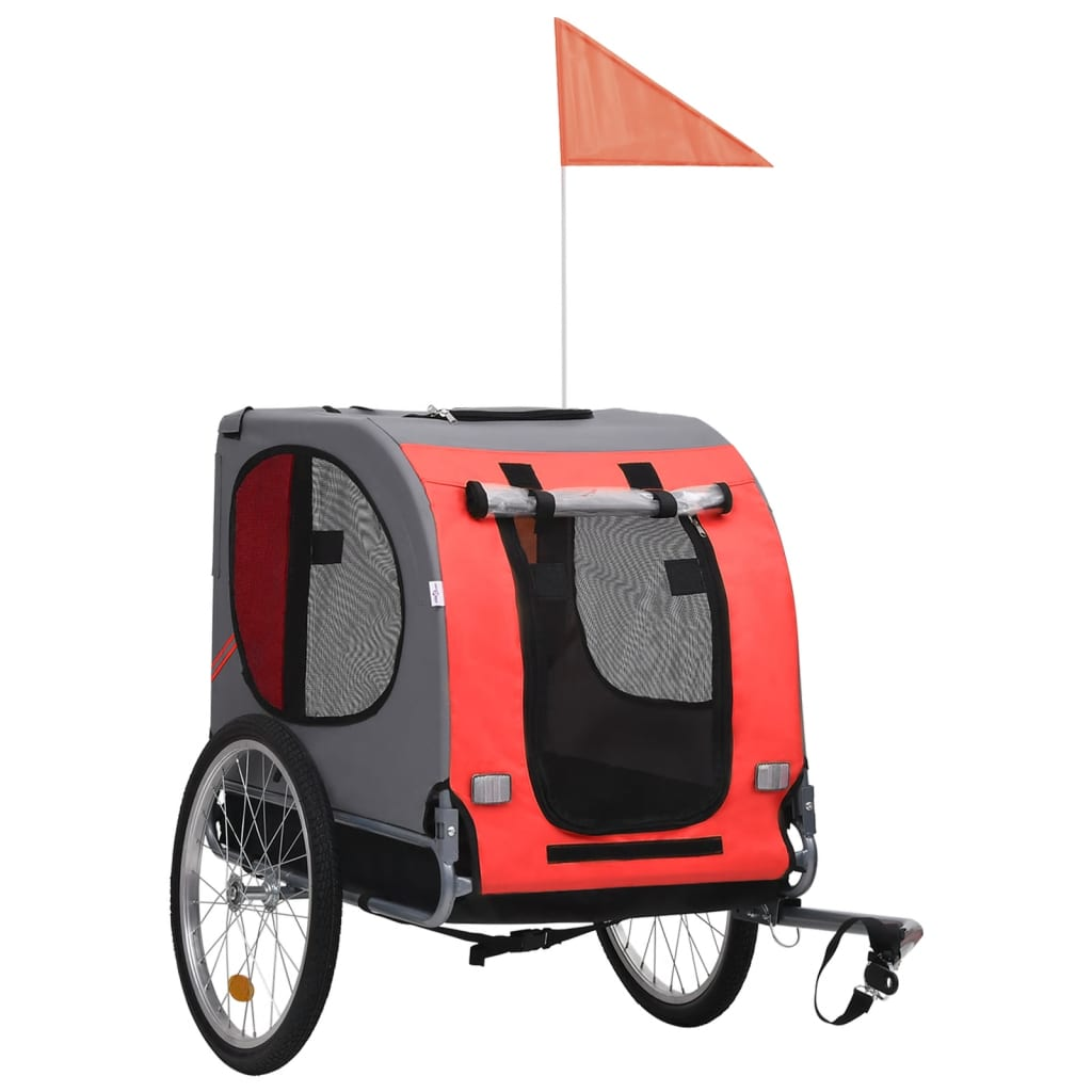 vidaXL Dog Bike Trailer Red and Black