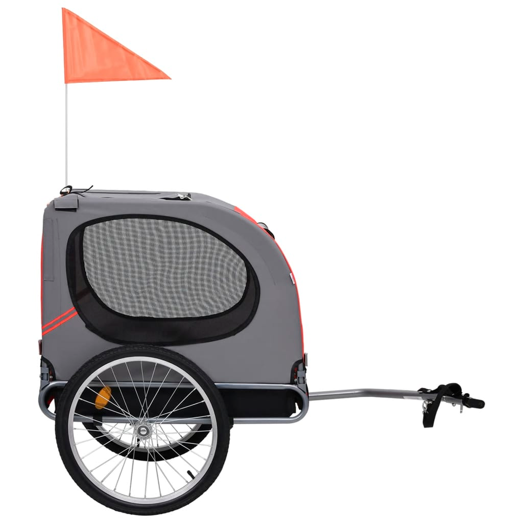 vidaXL Dog Bike Trailer Red and Black