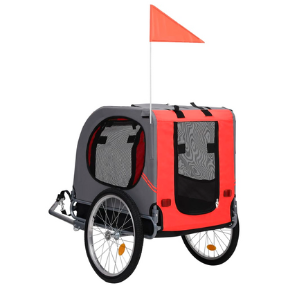 vidaXL Dog Bike Trailer Red and Black