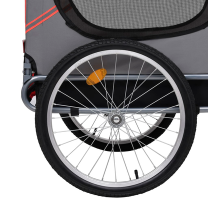 vidaXL Dog Bike Trailer Red and Black