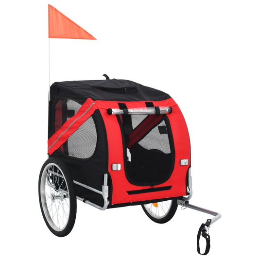 vidaXL Dog Bike Trailer Red and Black