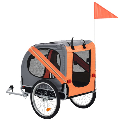 vidaXL Dog Bike Trailer Orange and Gray