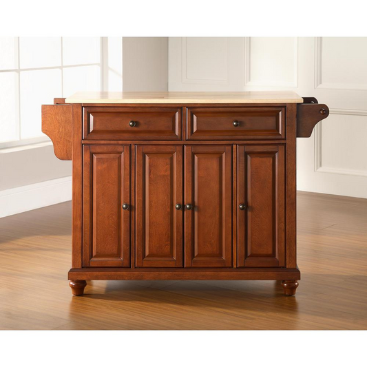 Cambridge Wood Top Full Size Kitchen Island/Cart Cherry/Natural