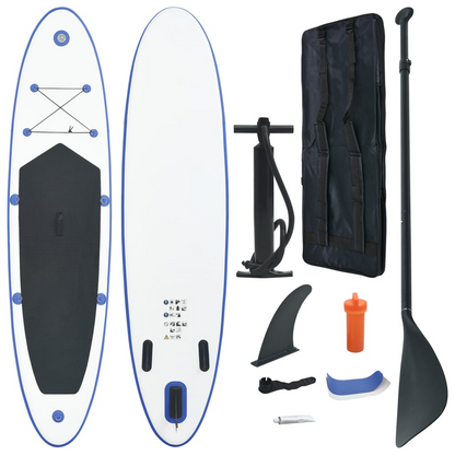 vidaXL Inflatable Stand Up Paddleboard Set Blue and White