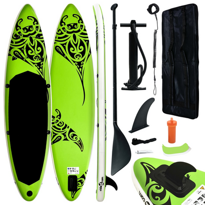 vidaXL Inflatable Stand Up Paddleboard Set 120.1"x29.9"x5.9" Green