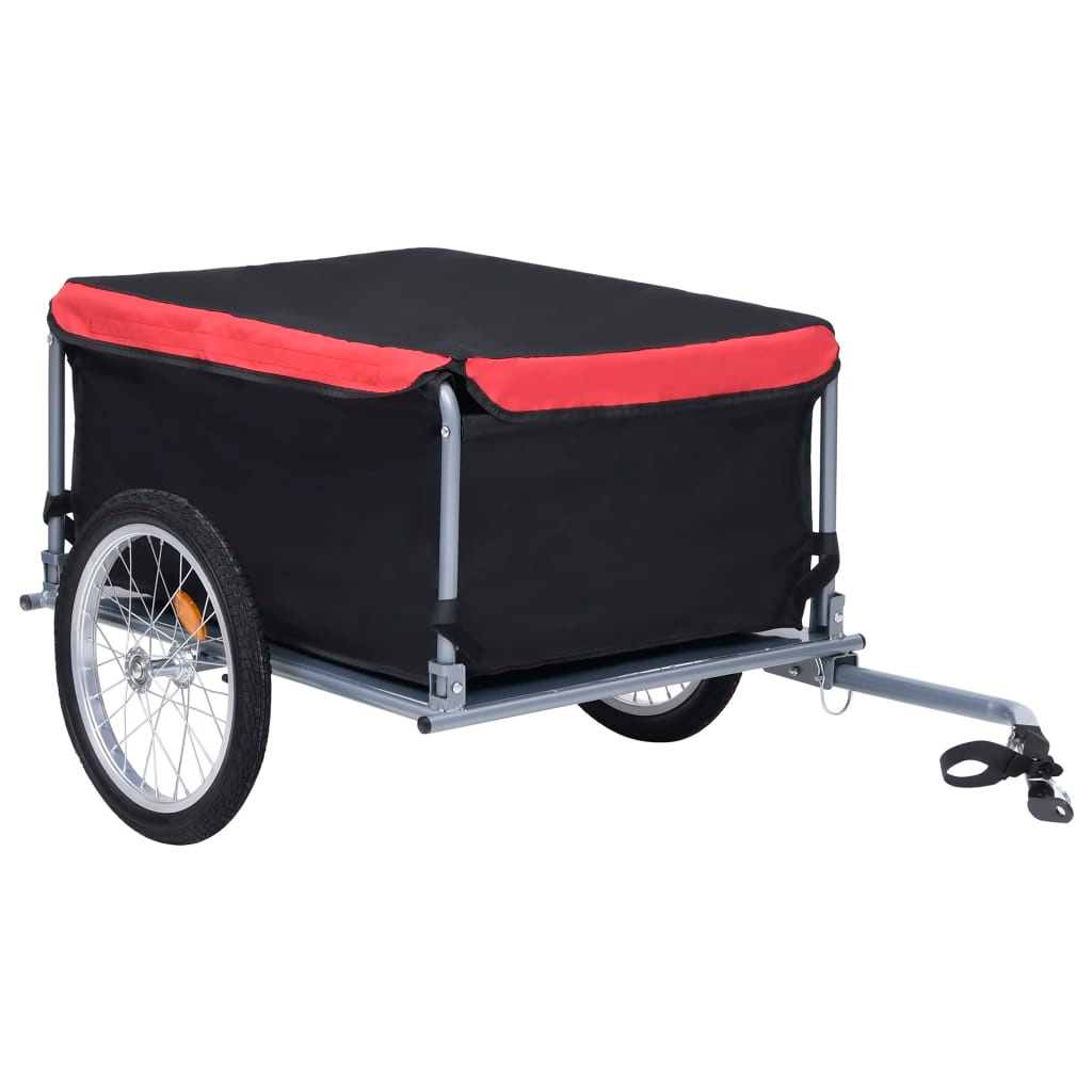 vidaXL Bike Cargo Trailer Black and Red 143.3 lb