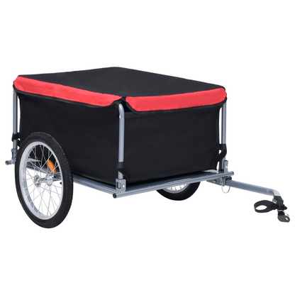 vidaXL Bike Cargo Trailer Black and Red 143.3 lb