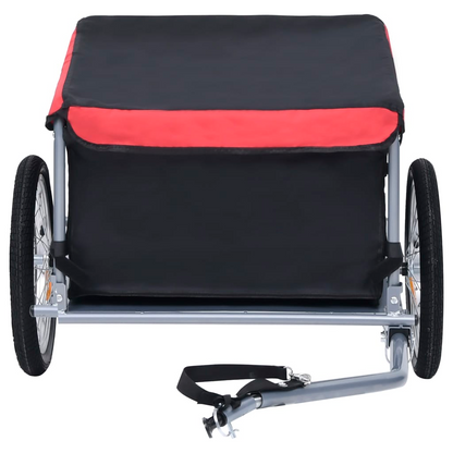 vidaXL Bike Cargo Trailer Black and Red 143.3 lb