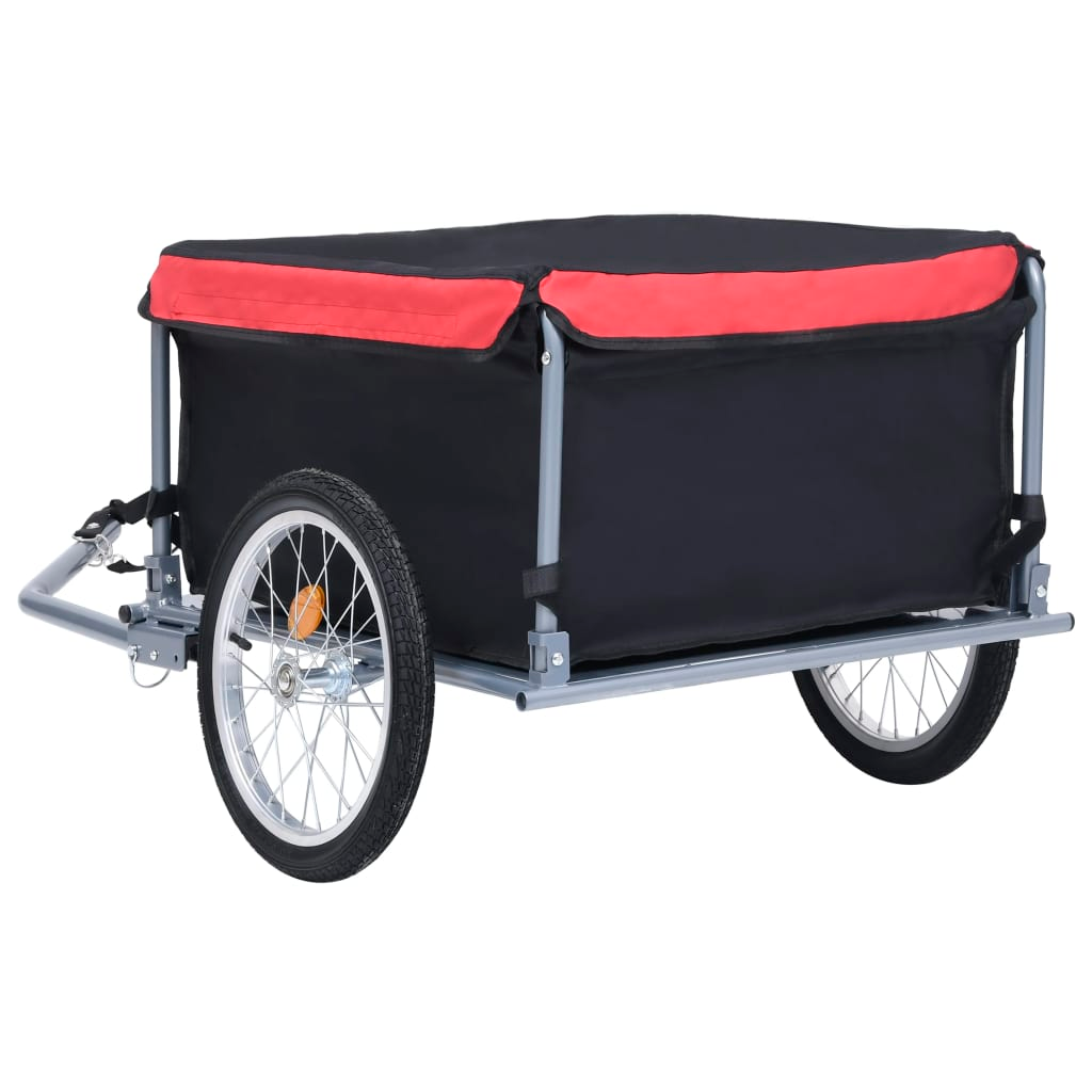 vidaXL Bike Cargo Trailer Black and Red 143.3 lb