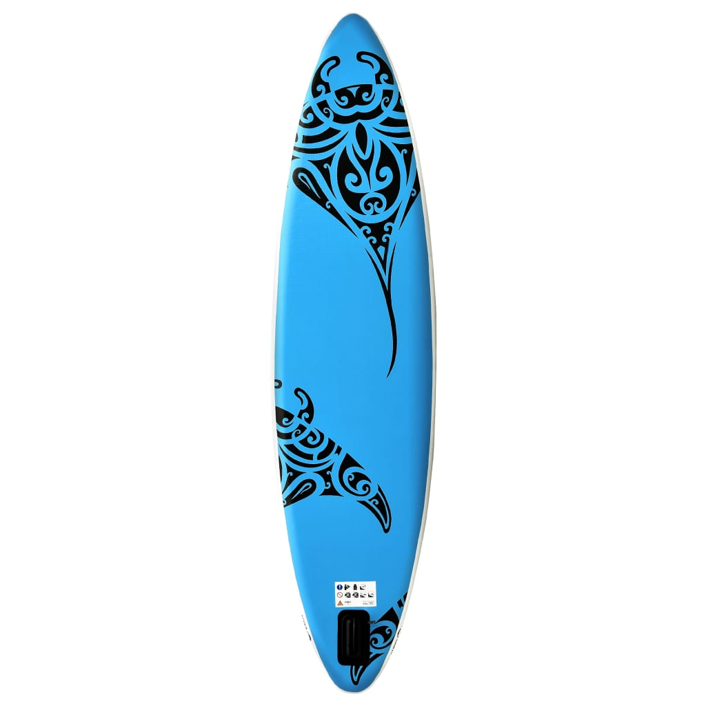 vidaXL Inflatable Stand Up Paddleboard Set 144.1"x29.9"x5.9" Blue