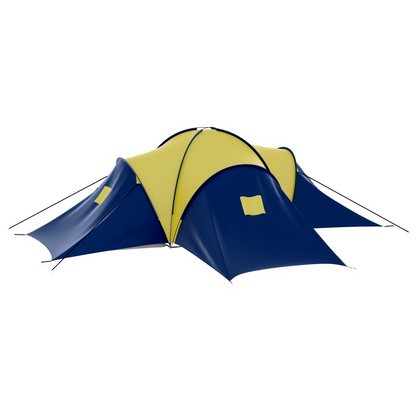 vidaXL Camping Tent Fabric 9 Persons Blue and Yellow