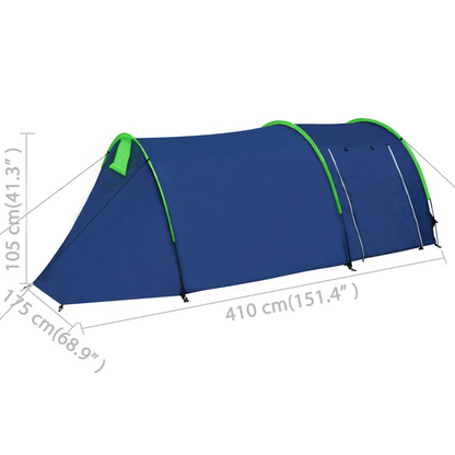 vidaXL Camping Tent 4 Persons Navy Blue/Green