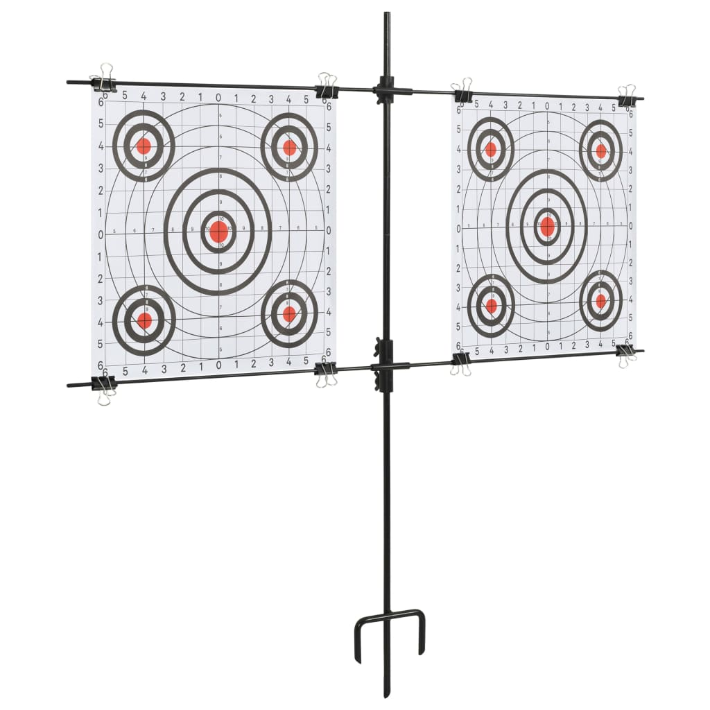 vidaXL Target Paper Stand with Shooting Papers 30.7"x29.9" Steel