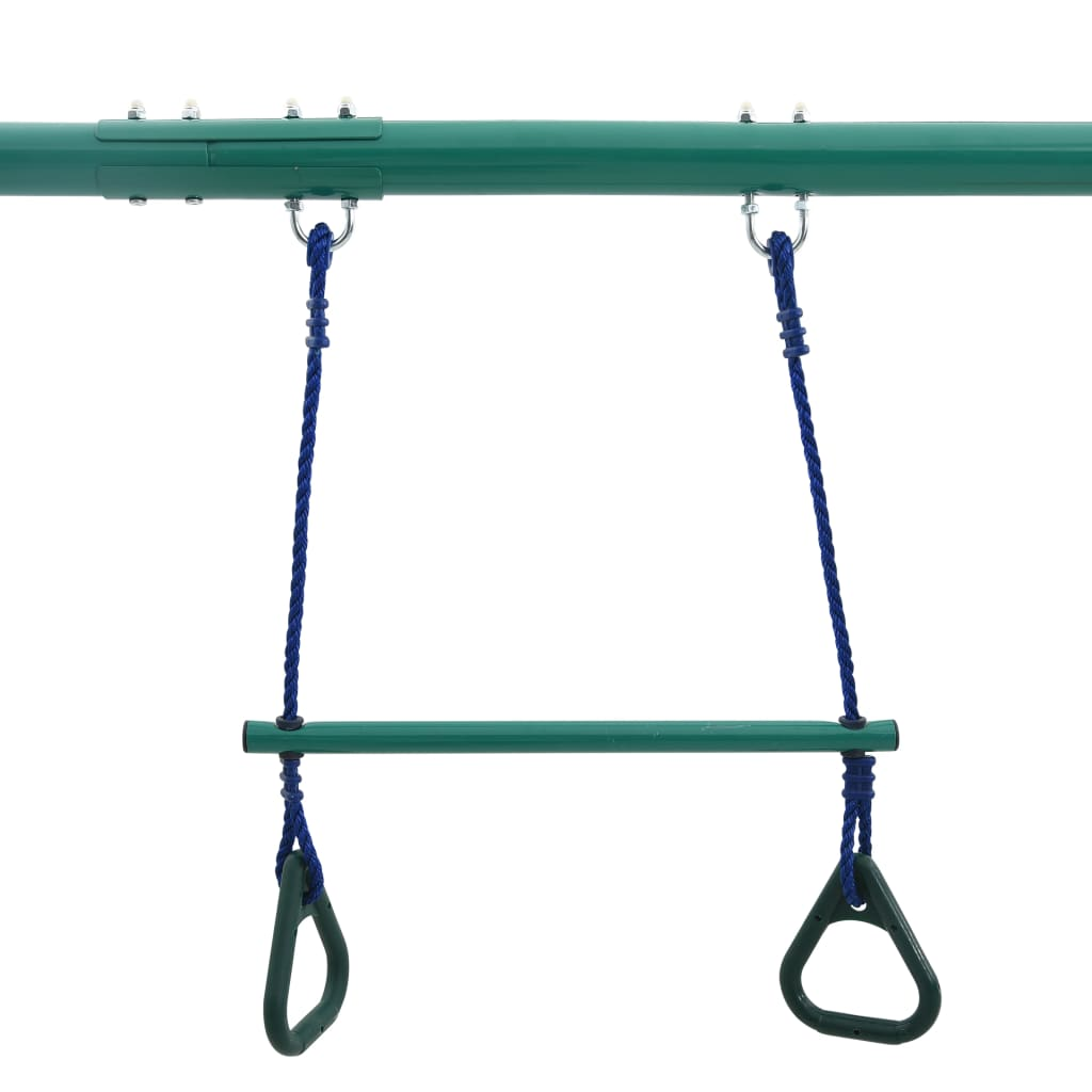 vidaXL Swing Set with Gymnastic Rings and 4 Seats Steel