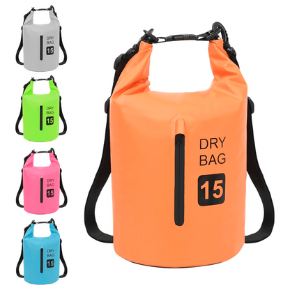 vidaXL Dry Bag with Zipper Orange 4 gal PVC