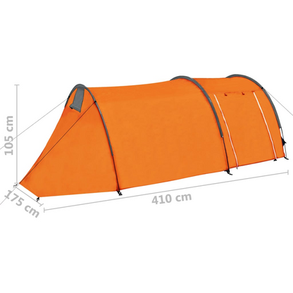 vidaXL Camping Tent 4 Persons Gray and Orange