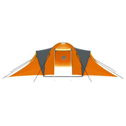 vidaXL Camping Tent 9 Persons Fabric Gray and Orange