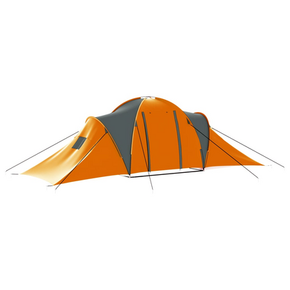 vidaXL Camping Tent 9 Persons Fabric Gray and Orange