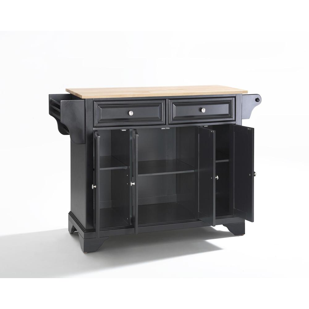 Lafayette Wood Top Full Size Kitchen Island/Cart Black/Natural