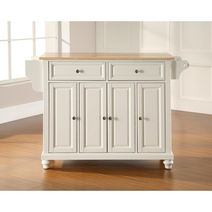 Cambridge Wood Top Full Size Kitchen Island/Cart White/Natural