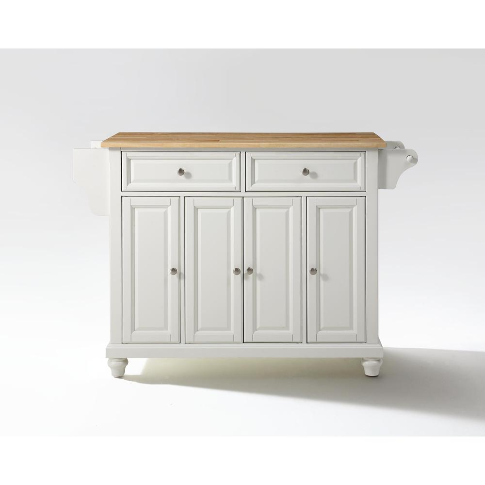 Cambridge Wood Top Full Size Kitchen Island/Cart White/Natural