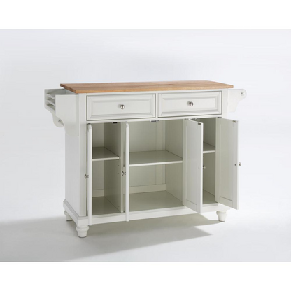 Cambridge Wood Top Full Size Kitchen Island/Cart White/Natural