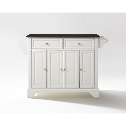 Lafayette Granite Top Full Size Kitchen Island/Cart White/Black