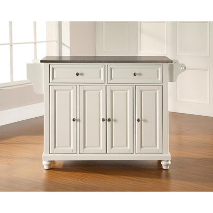 Cambridge Stainless Steel Top Full Size Kitchen Island/Cart White/Stainless Steel