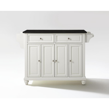 Cambridge Granite Top Full Size Kitchen Island/Cart White/Black