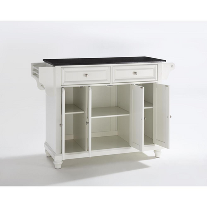 Cambridge Granite Top Full Size Kitchen Island/Cart White/Black