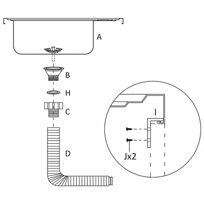 vidaXL Kitchen Sink with Drainer Set Silver 31.5"x19.7"x6.1" Stainless Steel