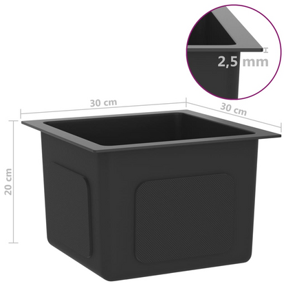 vidaXL Handmade Kitchen Sink Black Stainless Steel