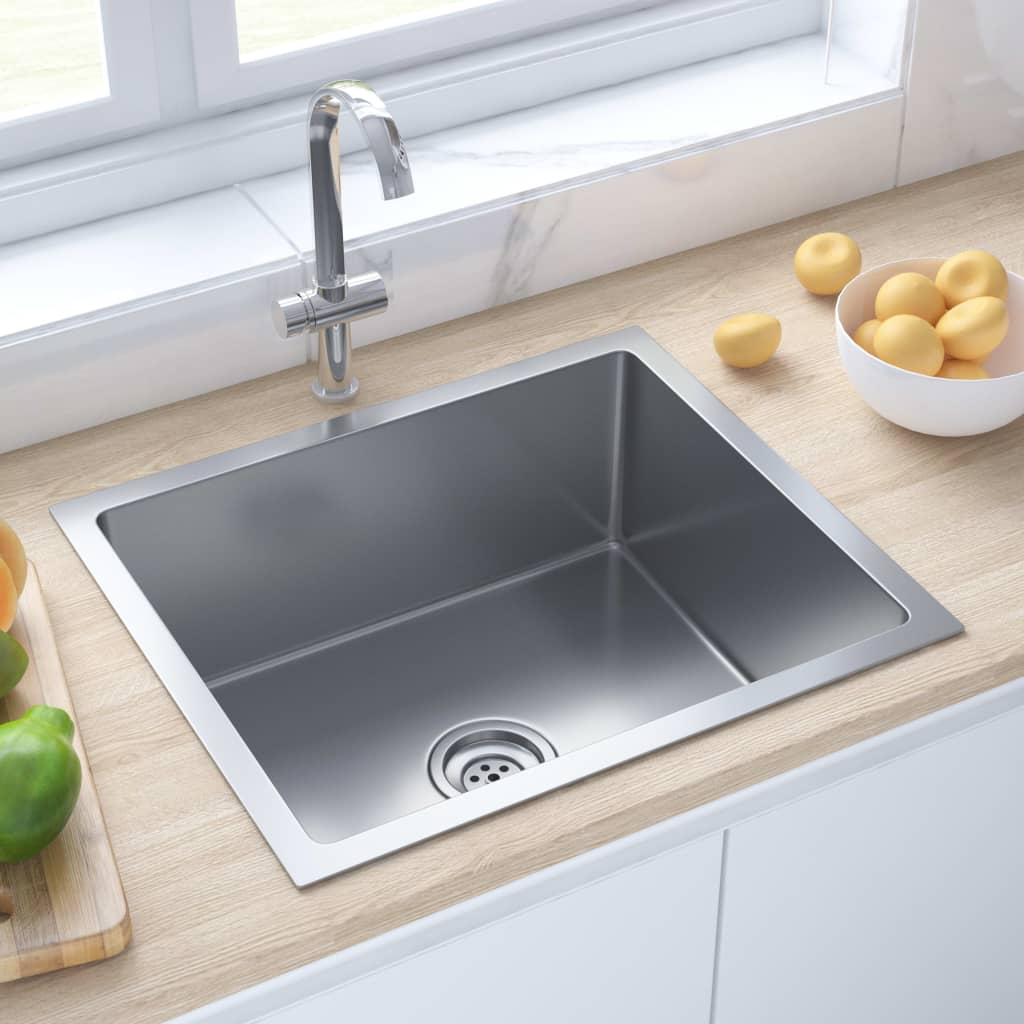 vidaXL Handmade Kitchen Sink Stainless Steel