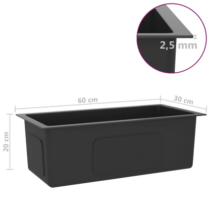 vidaXL Handmade Kitchen Sink Black Stainless Steel