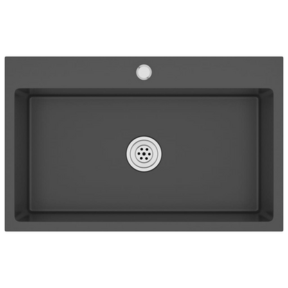 vidaXL Handmade Kitchen Sink Black Stainless Steel