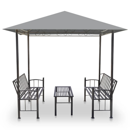 vidaXL Garden Pavilion with Table and Benches 8.2'x4.9'x7.8' Anthracite