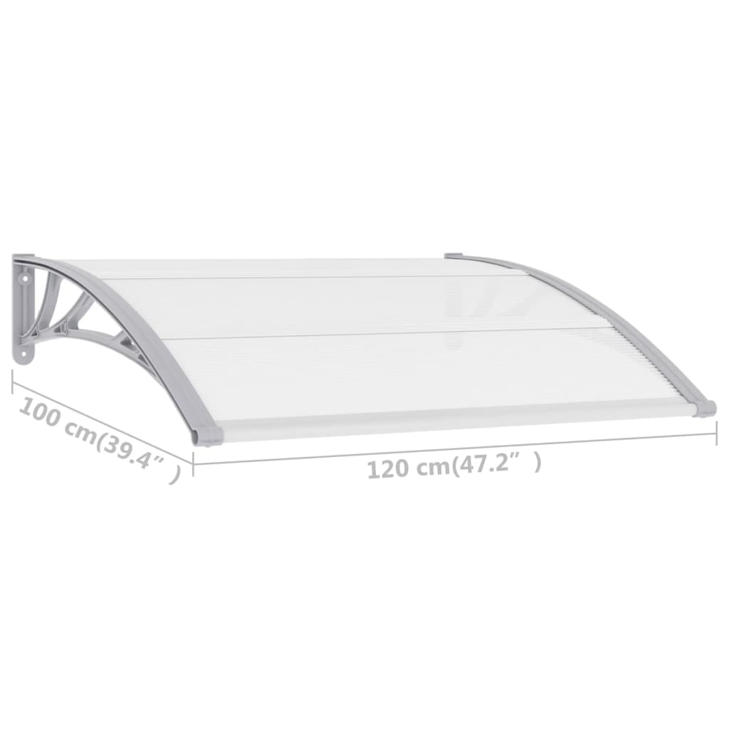 vidaXL Door Canopy Gray 47.2"x39.4" PC