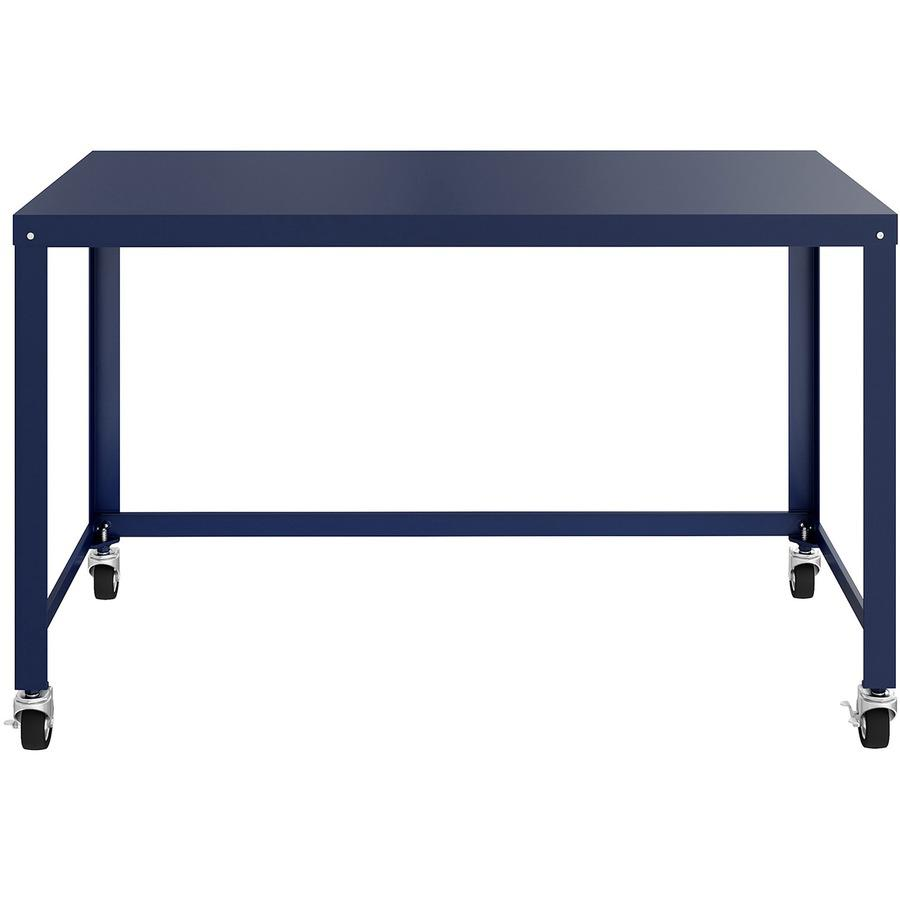 Lorell Mobile Desk - For - Table TopRectangle Top - 48" Table Top Length x 24" Table Top Width - 30" Height - Assembly Required - Navy - Steel - 1 Each