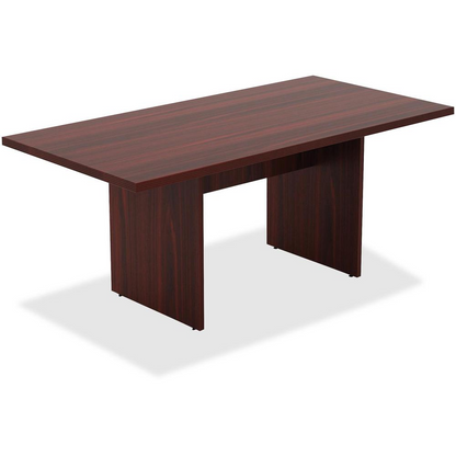 Lorell Chateau Series Mahogany 6' Rectangular Table - 70.9" x 35.4"30" Table, 1.5" Table Top - Reeded Edge - Material: P2 Particleboard - Finish: Mahogany Laminate