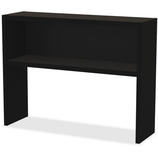 Lorell Modular Desk Series Black Stack-on Hutch - 48" - Material: Steel - Finish: Black