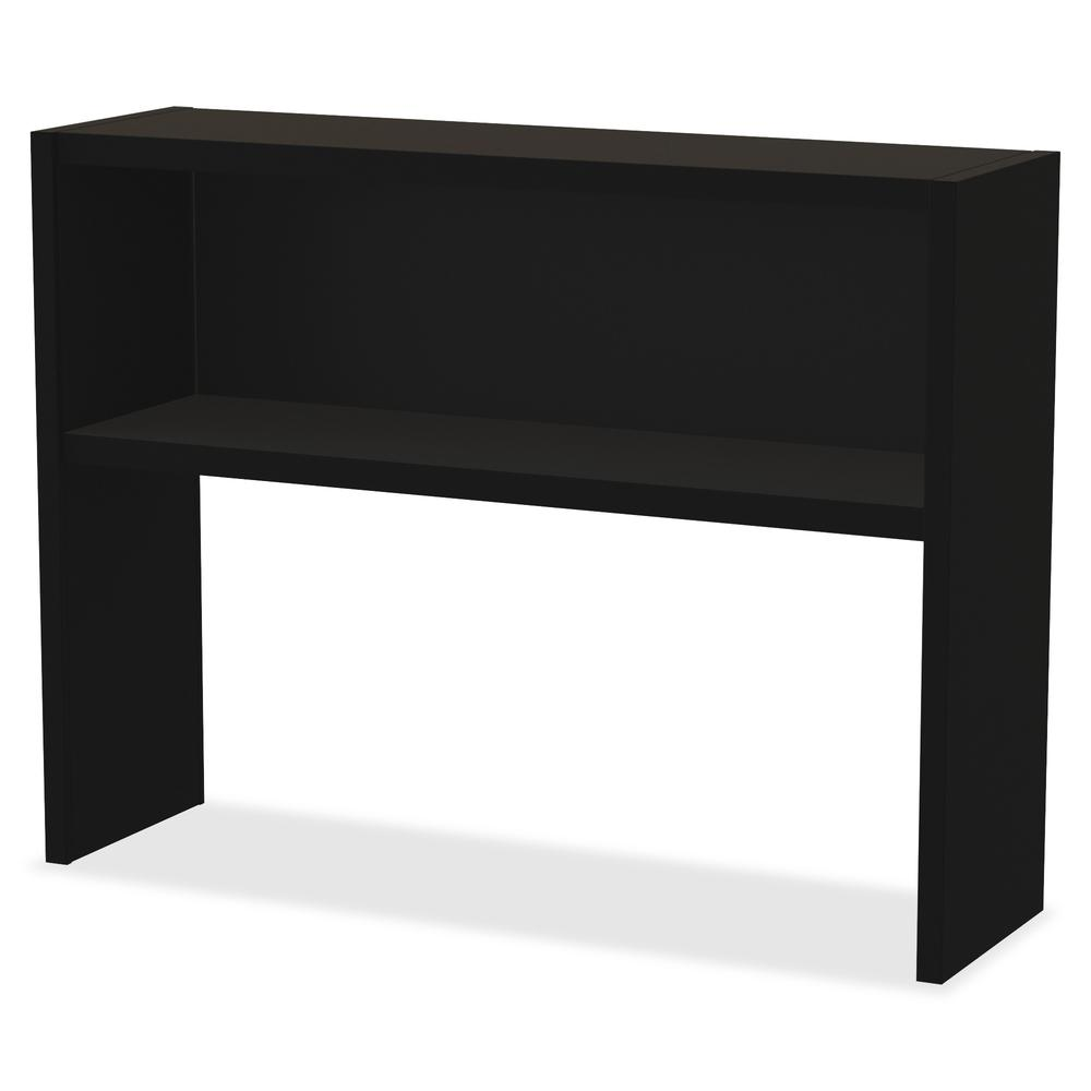 Lorell Modular Desk Series Black Stack-on Hutch - 48" - Material: Steel - Finish: Black